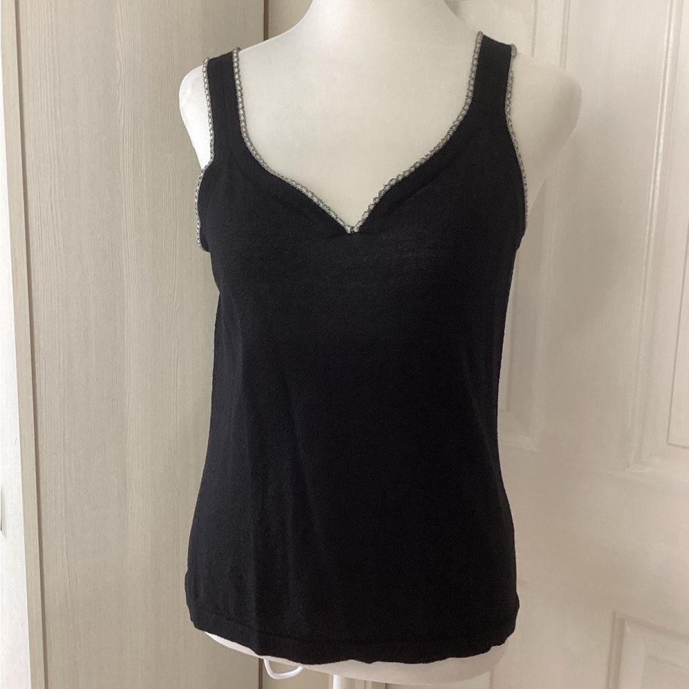 Sigrid Olsen Black Fitted Sleeveless Camisole Sz M